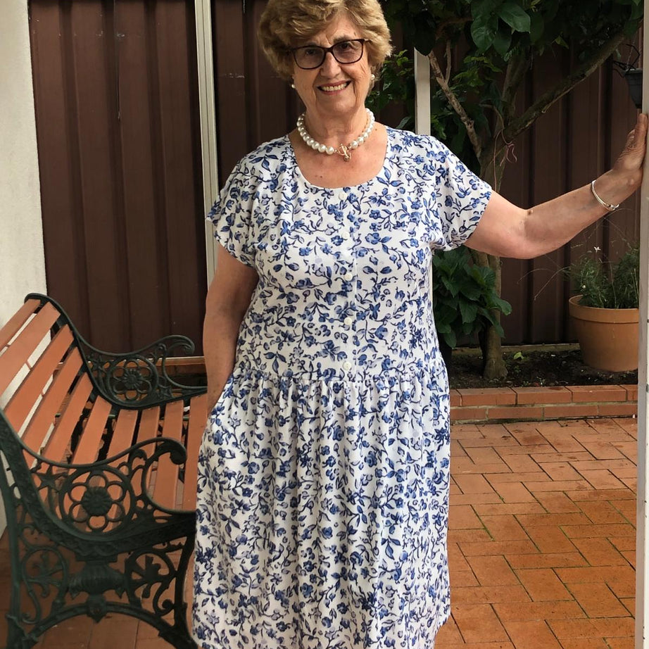 Amalfi Drop Waist Dress With Short Sleeves