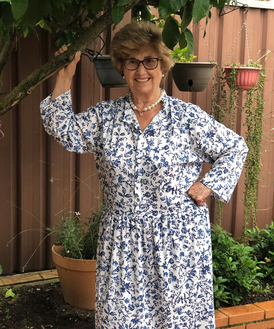 L/S Amalfi Drop Waist Dress With Long Sleeves