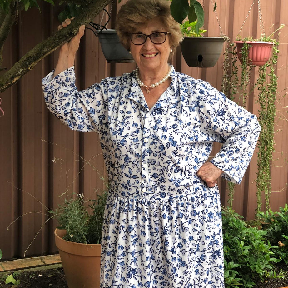 L/S Amalfi Drop Waist Dress With Long Sleeves