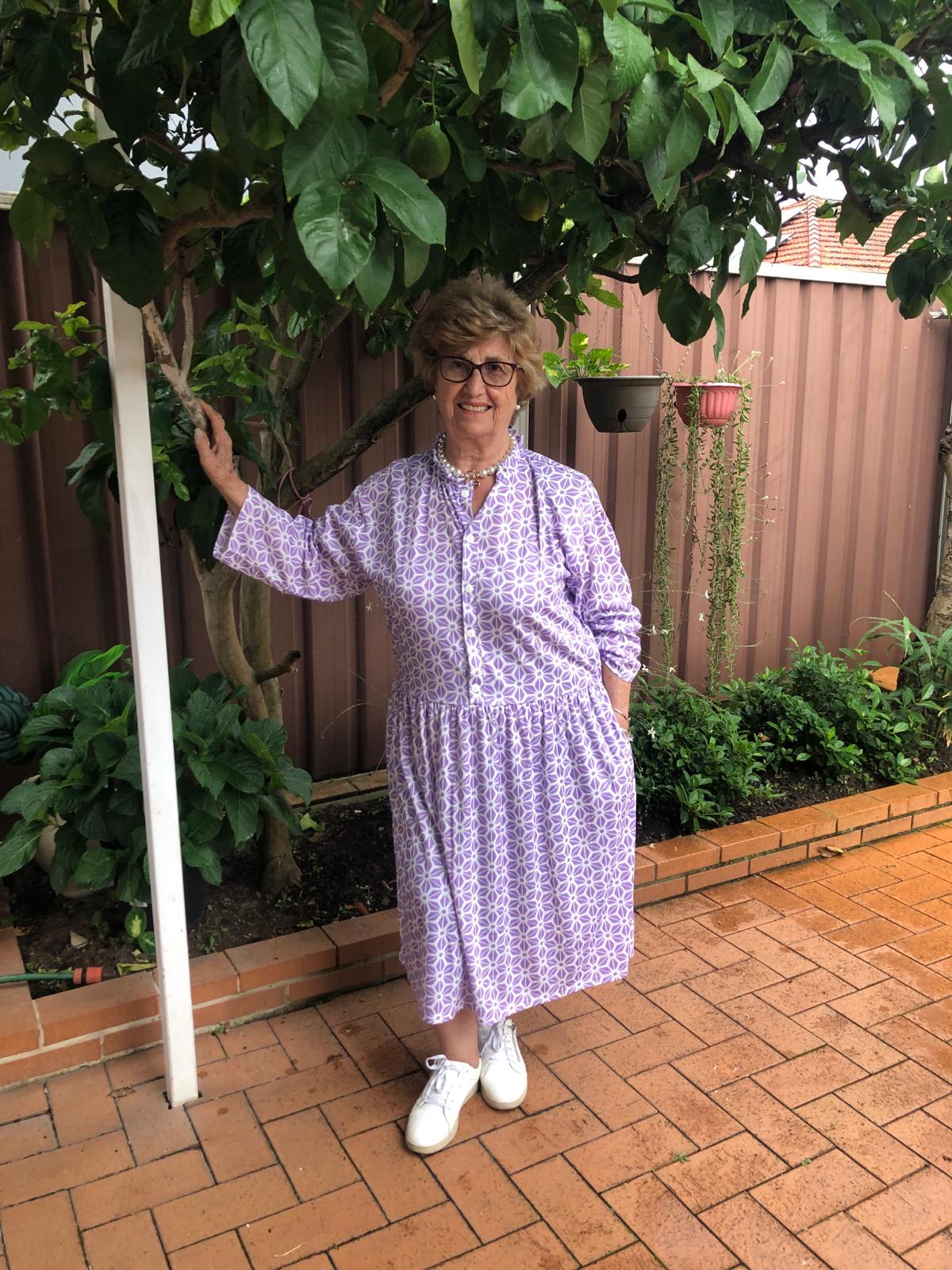 L/S Diamond Belle Drop Waist Dress With Long Sleeves