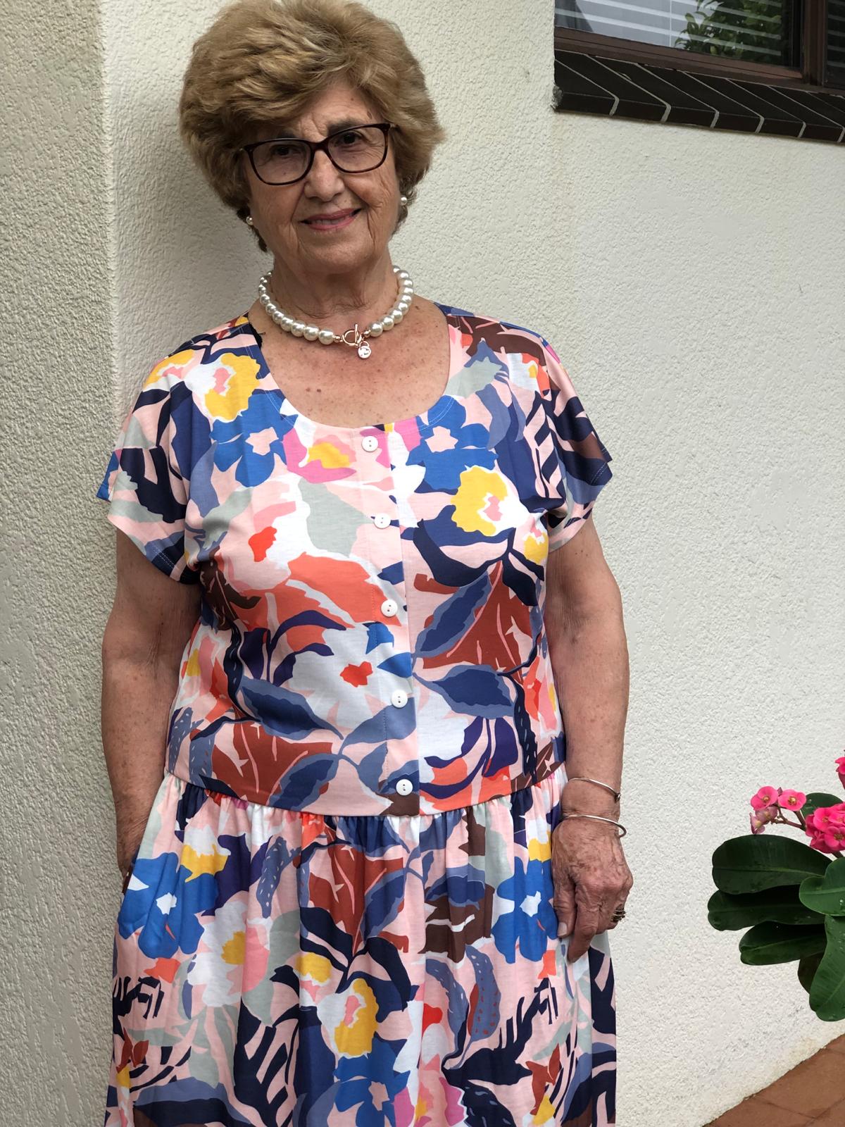 Tuscan Drop Waist Dress With Short Sleeves