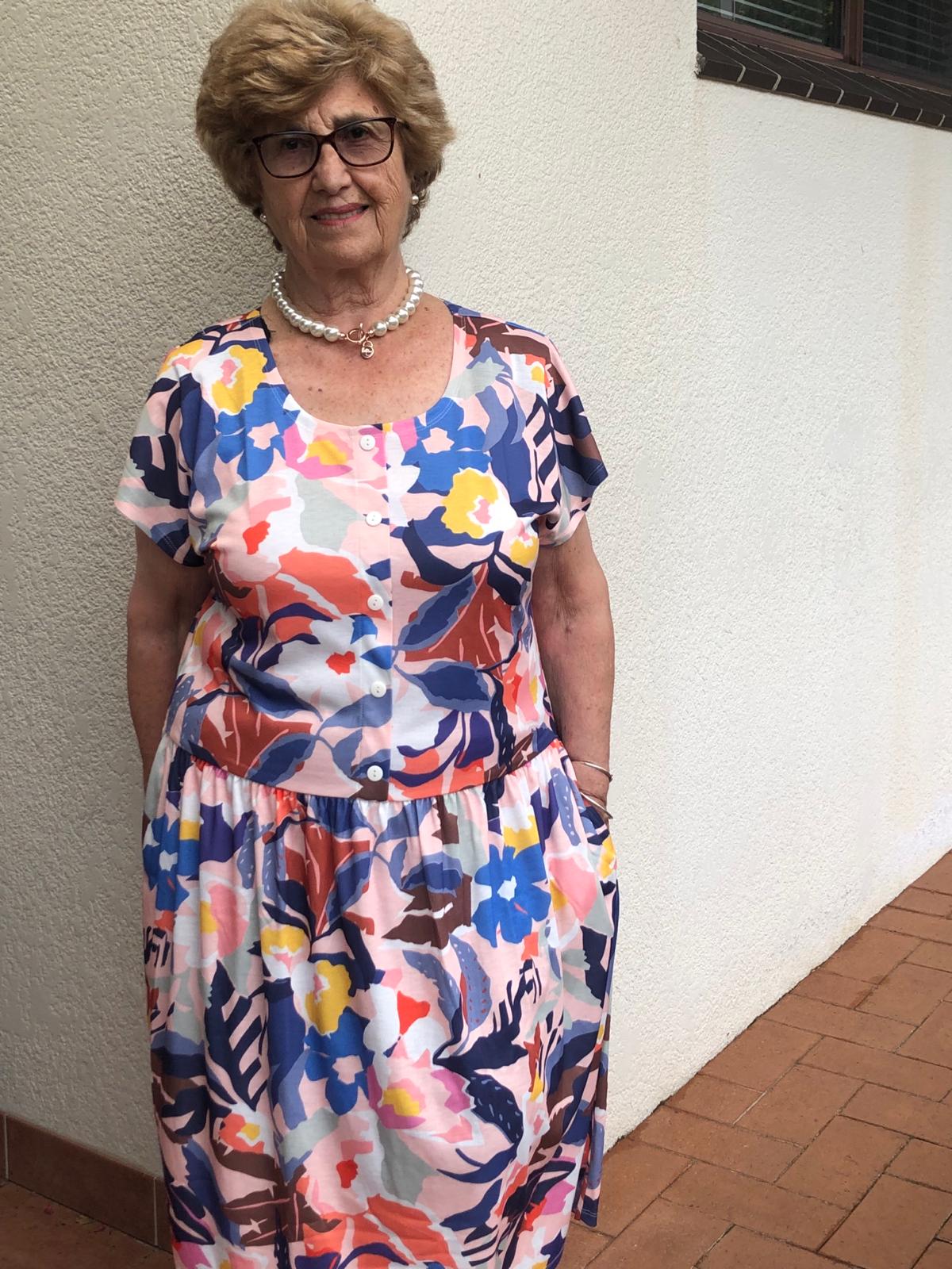 Tuscan Drop Waist Dress With Short Sleeves