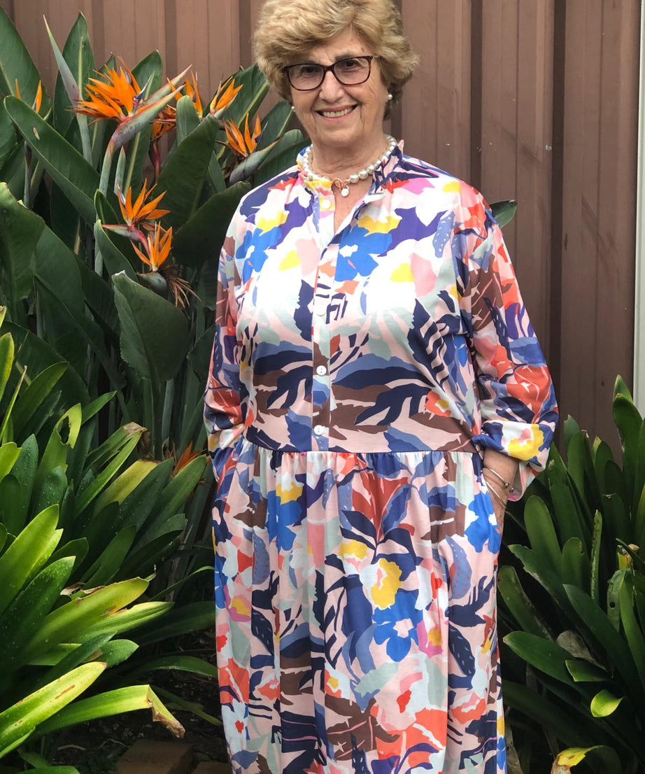 L/S Tuscan Drop Waist Dress With Long Sleeves