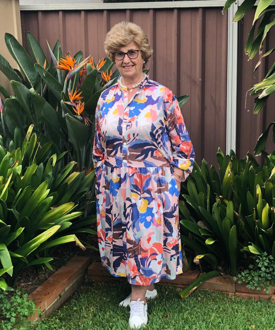 L/S Tuscan Drop Waist Dress With Long Sleeves