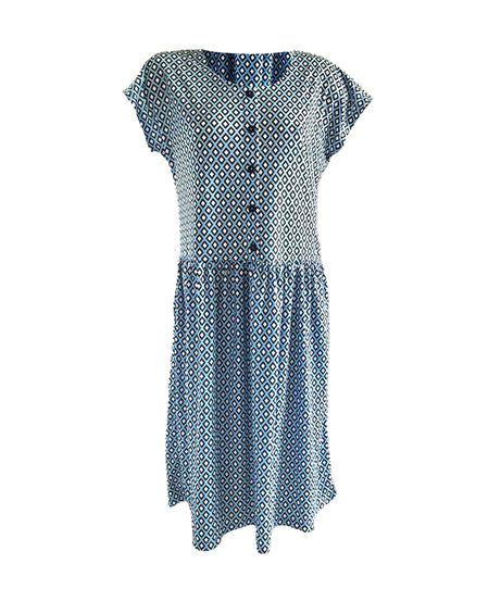 BEST SELLING! Geometric Print Easy On Easy Off Drop Waist Dress (with pockets) - Easy On Easy Off Products (inc NEW DROP WAIST DRESSES)