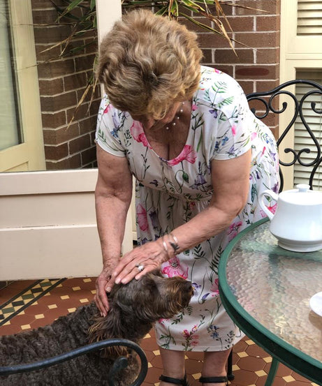 Capri Fleur Drop Waist Dress With Short Sleeves & Pockets