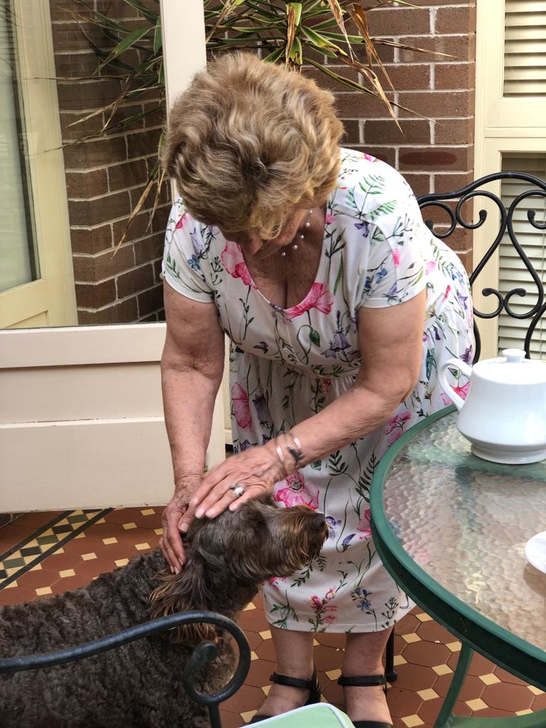 Capri Fleur Drop Waist Dress With Short Sleeves & Pockets