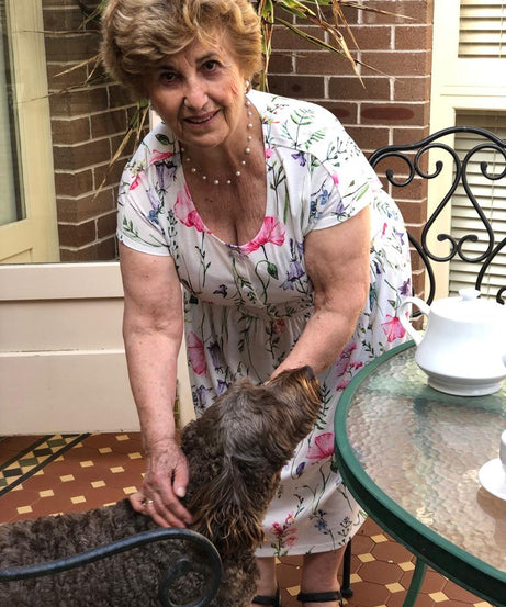 Capri Fleur Drop Waist Dress With Short Sleeves & Pockets