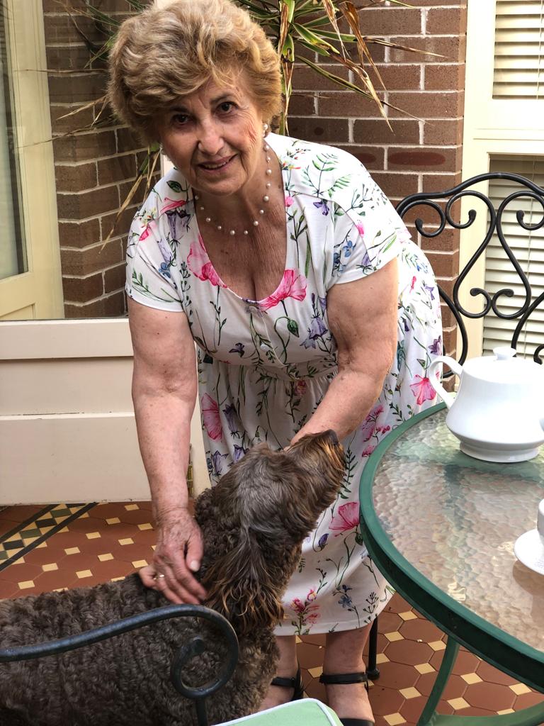 Capri Fleur Drop Waist Dress With Short Sleeves & Pockets