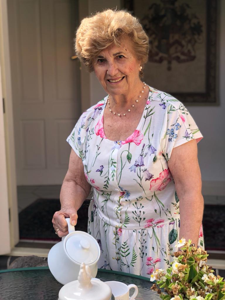 Capri Fleur Drop Waist Dress With Short Sleeves & Pockets