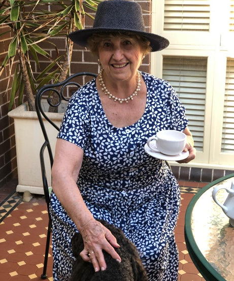 Petite Petal Drop Waist Dress With Short Sleeves