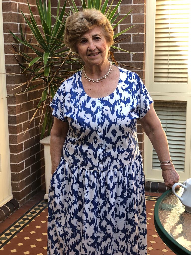 Milano Swirl Drop Waist Dress With Short Sleeves