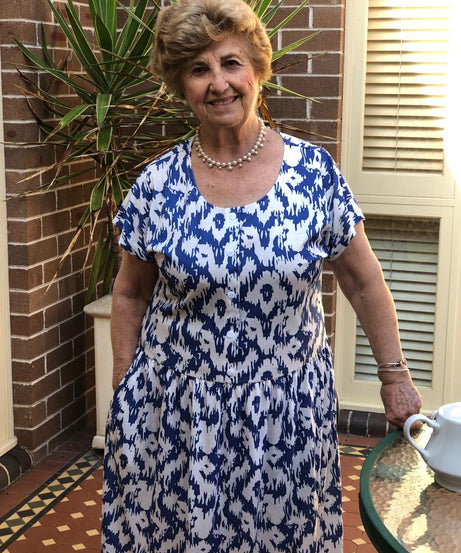 Milano Swirl Drop Waist Dress With Short Sleeves