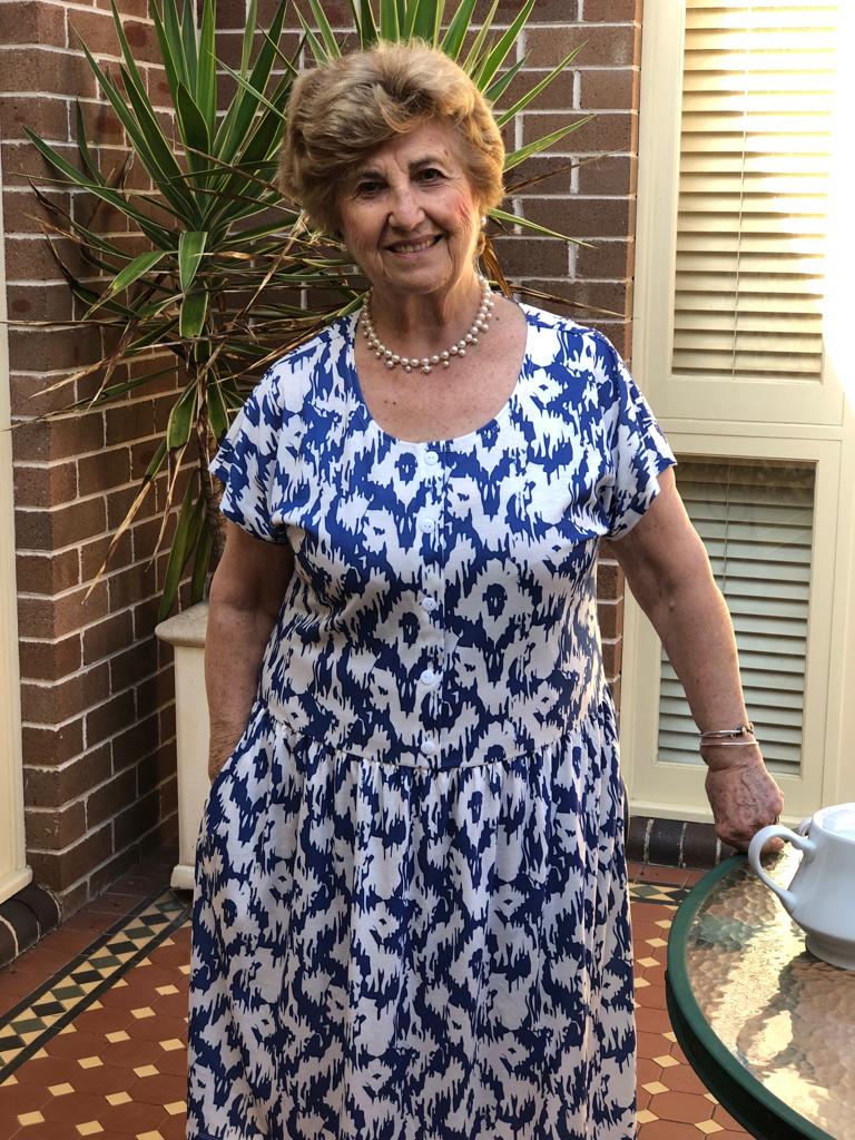 Milano Swirl Drop Waist Dress With Short Sleeves