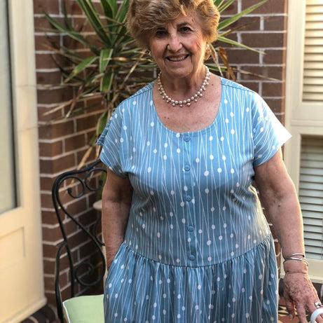 Aqua Fresca Drop Waist Dress With Short Sleeves