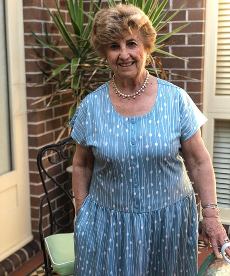 Aqua Fresca Drop Waist Dress With Short Sleeves